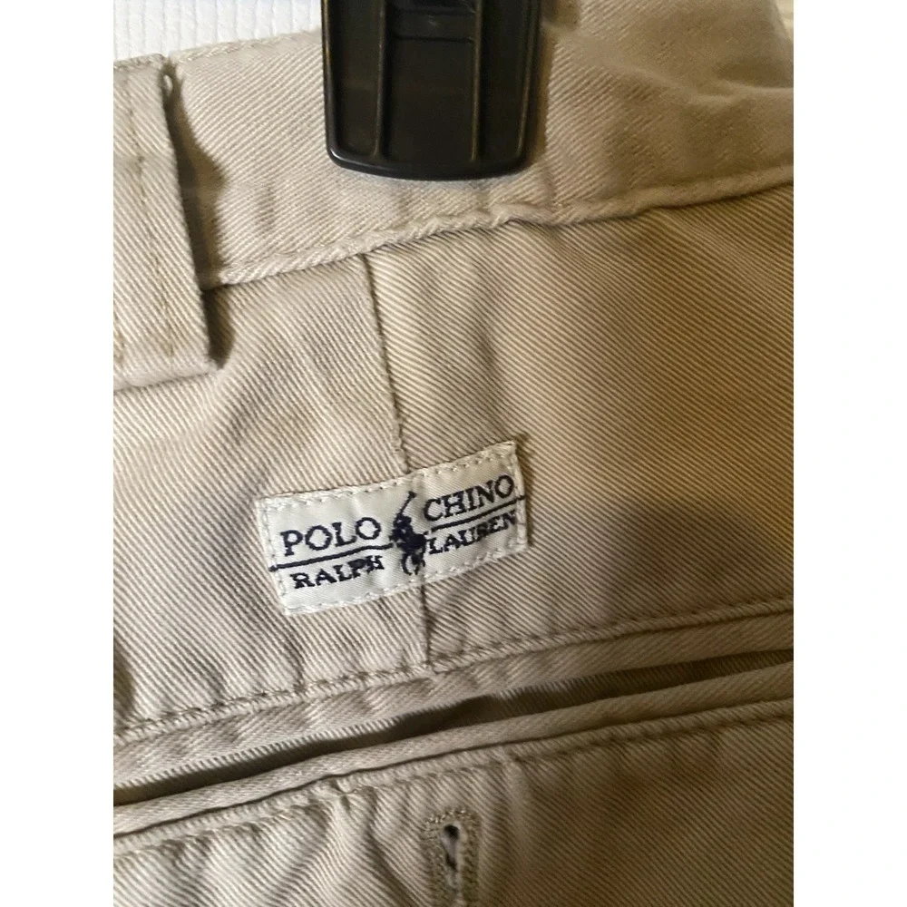 Polo Ralph Lauren‎ Men's Beige Chino Shorts Cotton Button Pockets Belt Loops